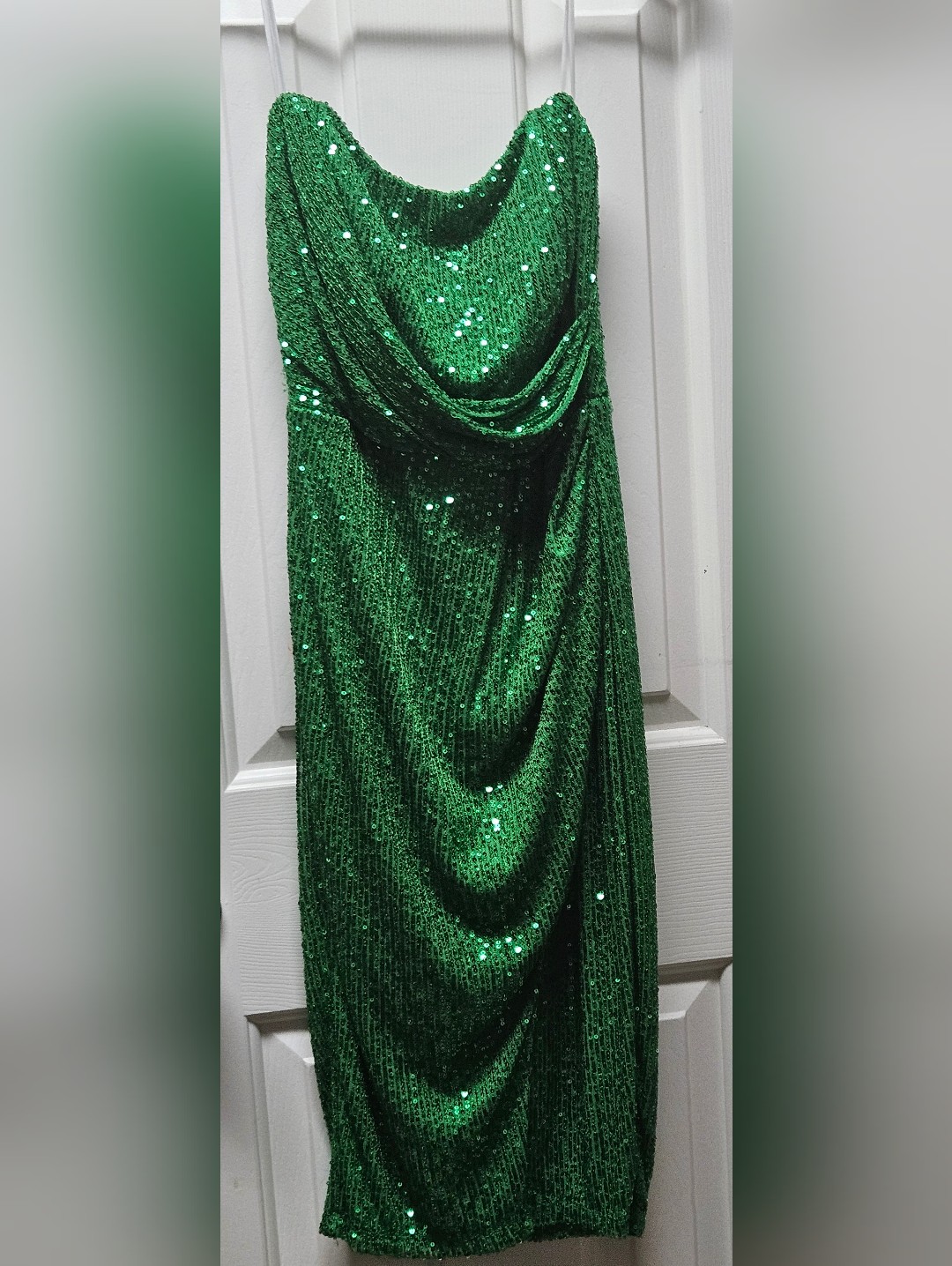 Fashion Nova Green Sequin Evening Dress Sz. Small